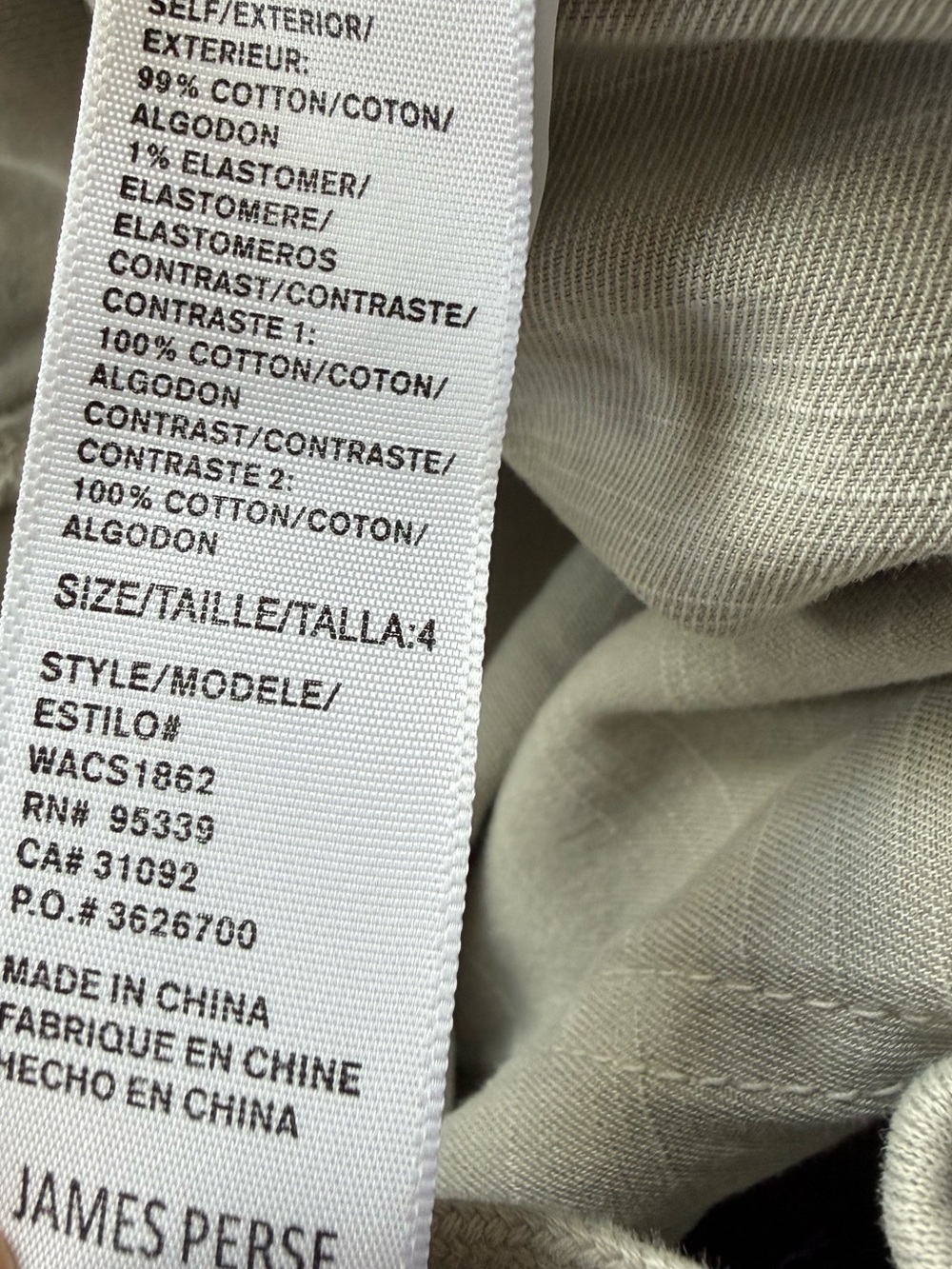 NWOT James Perse Pull On Clean Cargo Pant Salt Casual Women’s Size XL - Picture 12 of 12